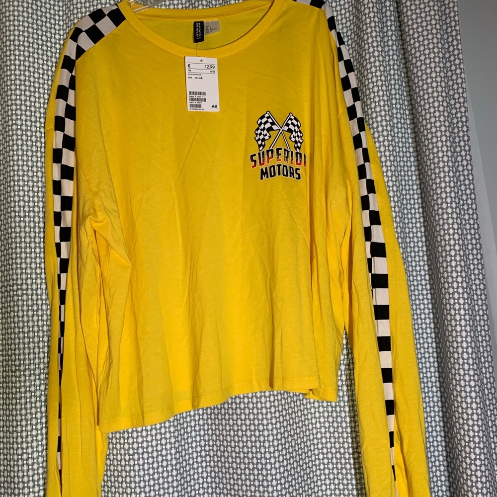 yellow long sleeve top